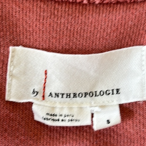 Anthropologie Dusty Rose Open Front Jacket w Tiered Ruffled Back & Pockets - Picture 3 of 11